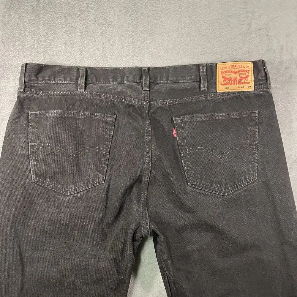Levi’s 505 Jeans Black Men’s 44x30 Straight Leg Classic Denim